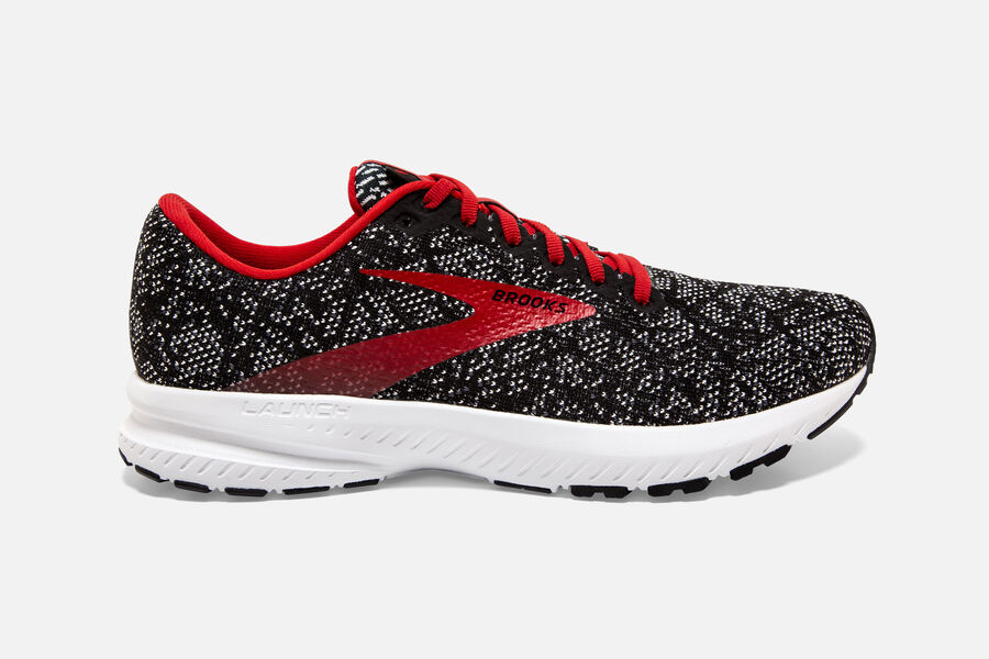 Brooks Herren Launch 7 Laufschuhe Schwarz/Rot/Weiß Sale 068-783249